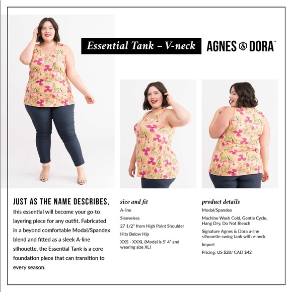 Agnes & Dora Essential V-neck Tank Medium - Picture 5 of 5